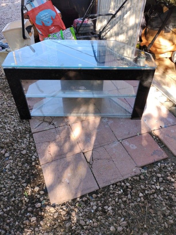 3 TIER GLASS T.V. STAND