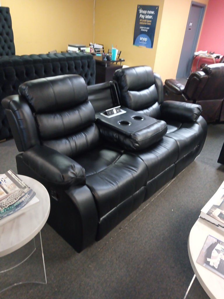 New Two-piece Reclining Sofa And Loveseat With Free Delivery