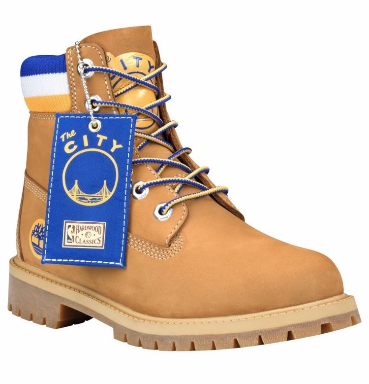 Timberland 6” Premium NBA Golden State Warriors x Mitchell & Ness in Wheat