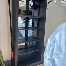 Black Bookshelf / Cabinet with Lights 