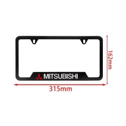 Brand New Universal 1PCS MITSUBISHI Metal Black License Plate Frame