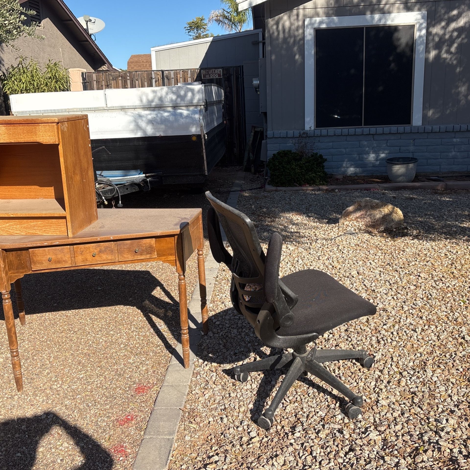 Free Desk Nightstand And Office Chair