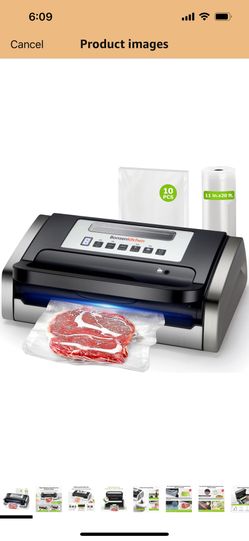 Bonsenkitchen Vacuum Sealer Machine, Globefish Technology 1 Bag Roll & 10 Bags
