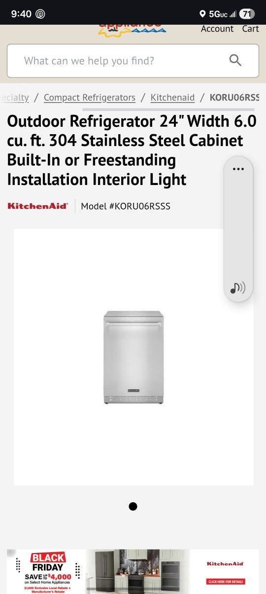 Outdoor Or Under Counter Fridge