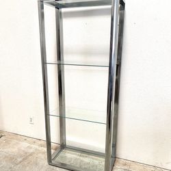 beautiful chrome mcm vintage shelf / etagere