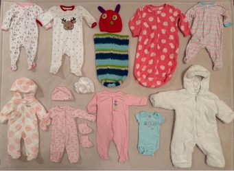 Baby Girl Clothes Bundle 61 Pieces - Size NB & 0M-3M