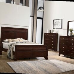 Queen Bed Frame  Dresser Mirror One Nightstand Free Local Delivery
