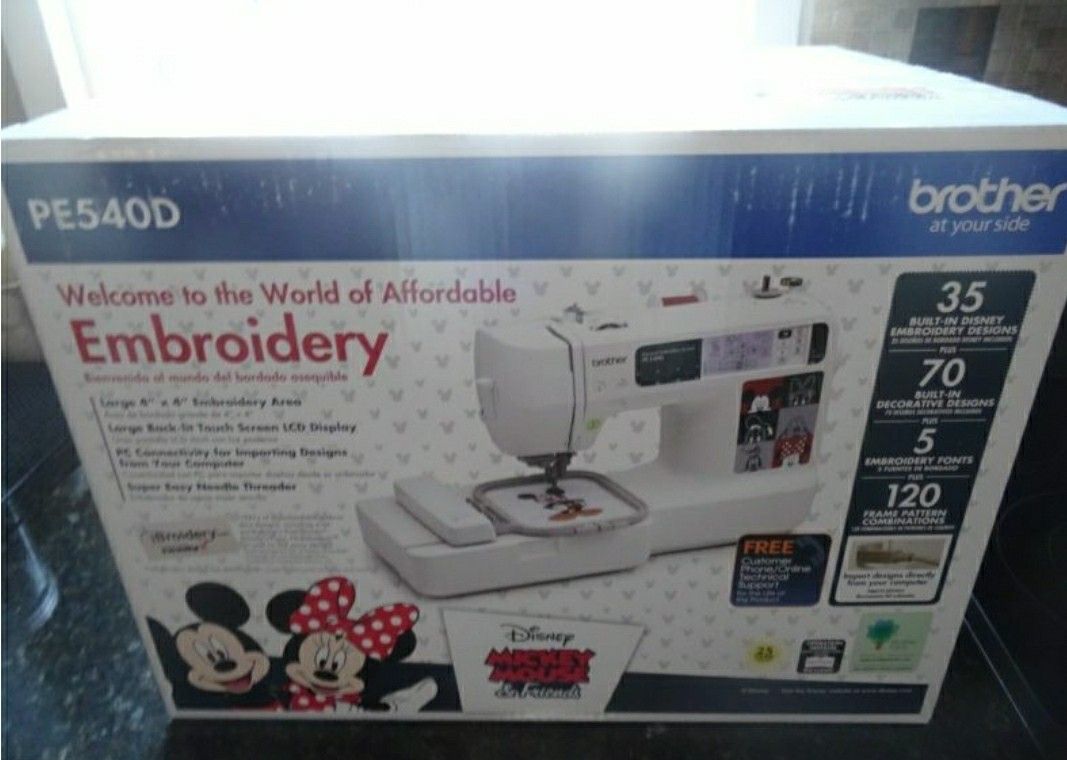 Brand New Brother PE540D Disney Computerized Digital Embroidery Machine, Self Sewing Embroider