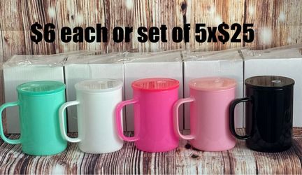 17oz glass mugs with lids