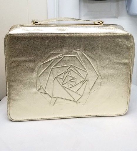 Gold Lancome Toiletries Bag
