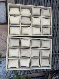 Burlap Jewelry Organizer Trays