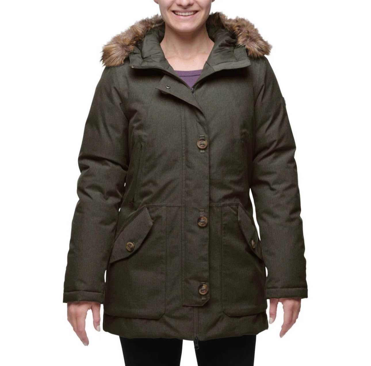 WOMEN'S The North Face Mauna Kea Parka Jacket Coat Olive Green ~ Extra Small