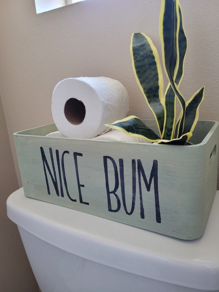 Bathroom Decor - Toilet Storage Box - Nice Bum - 🧻