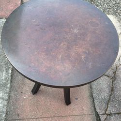 Round Copper Top Side Tables (2)