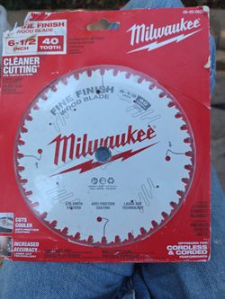 Milwaukee fine finish 6.5" blade