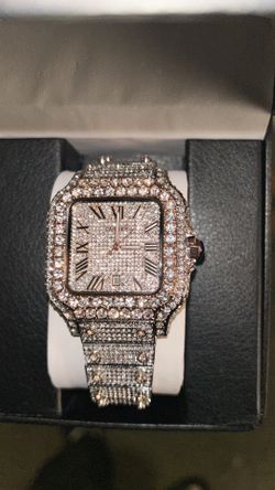 Iced out Cartier Santos Two tone