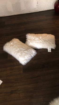 Fuzzy White Pillows