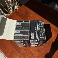 (60) Maxell C60 Blank Cassette Tapes - New/Unused - Bulk Lot