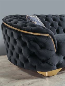 LUPİNO BLACK VELVET SOFA AND LOVESEAT