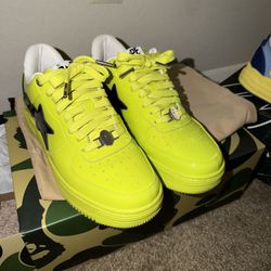 Lime Green Bapes (Bapesta) Sz 8