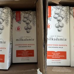 Unopened Barista-version Macadamia Milk Expires 2026