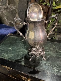 Antique Silver-Plated Sugar Bowl with Lid