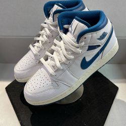 NIKE AIR JORDAN 1 MID GS INDUSTRIAL BLUE