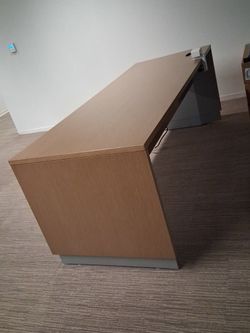 7’ x 30” Teknion Honey Maple Rising Office Desk