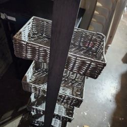 Gray Stand Storage Bin Holder For Kitchen 