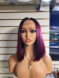 Cute burgundy 10inch Bob Vietnamese Staright 200 Density