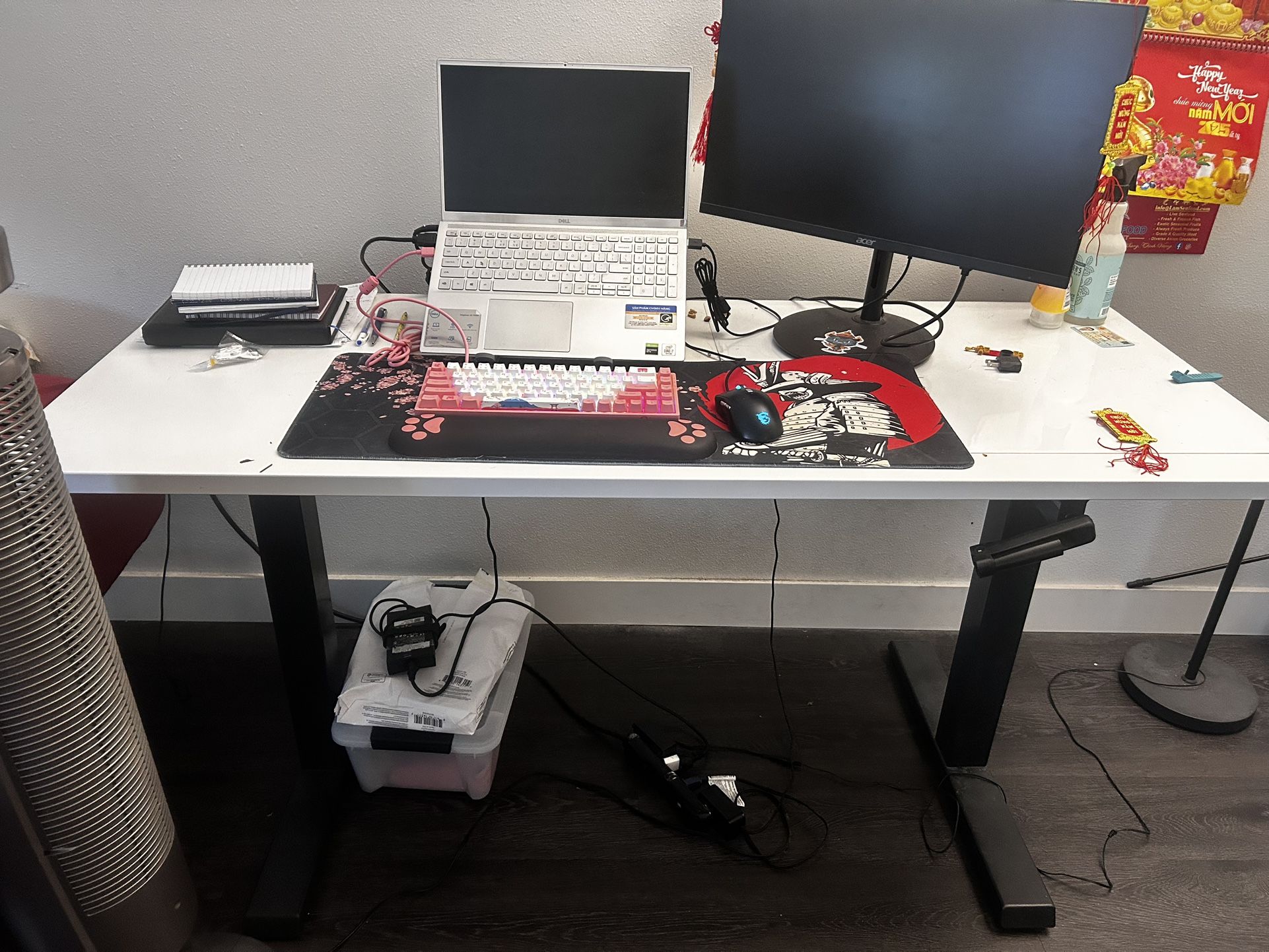 Adjustable White Desk