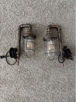 Steampunk Industrial Wall Sconces – Vintage Edison Lights (Pair)