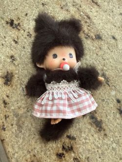 Retired Sekiguchi Bebichhichi Cat Girl Plush Doll - Monchhichi Baby⁠