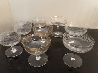 Vintage Champagne & Dessert Glasses