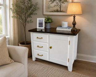 Refinished Solid Wood Side Table/Nightstand With Storage