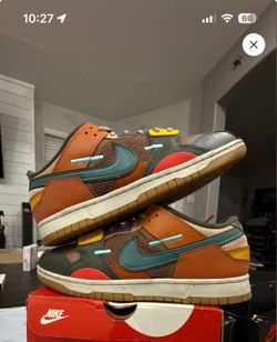 Nike Dunk Low Scrap Archeo Brown Men’s Low Top Lace-Up Sneakers Multicolor Size 10.5