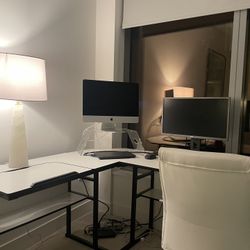 $150 Corner white desk with shelves. 