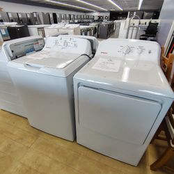 $688 HOTPOINT 4.0 CU FT WASHER + 6.2 CU FT GAS DRYER , 1 YR WARRANTY