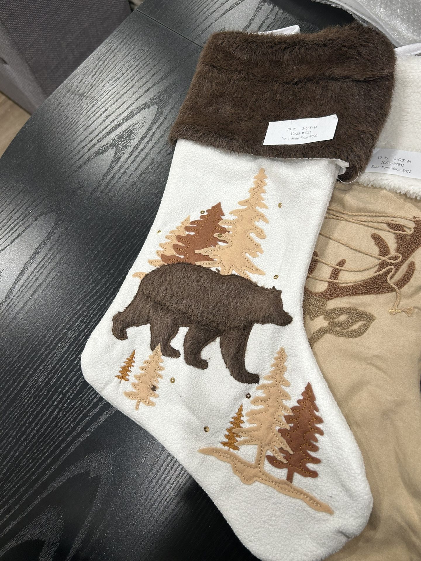 2025 Personalized Christmas Stockings Pack 20" Custom Name Embroidered 3D Towel Embroidery Sequin Mix Large Family Xmas Stocking Set Gifts Rustic Farm