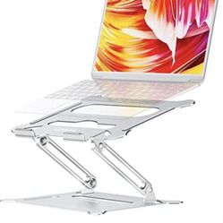Laptop Notebook Stand Holder Adjustable Ultrabook Stand Riser Portable Compatible with MacBook Air Pro HP Dell XPS Lenovo All laptops 10-15.6"(Silver)