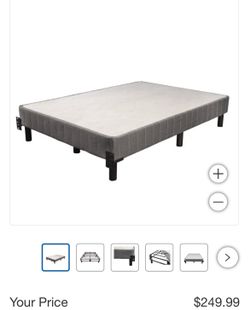 EnForce 7" Metal Foundation with Headboard Bracket, for a Queen bed, cover included.