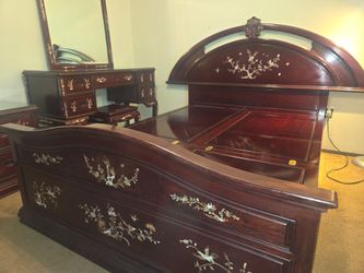 mother of pearl inlay bedroom set.