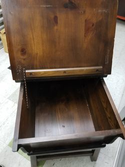 Antique Wood Storage end table