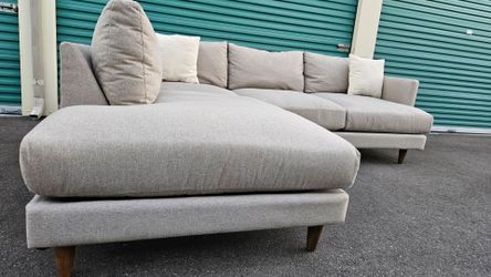 FREE DELIVERY!!! Living Spaces "Adeline" 2pc Sectional Couch BEIGE ($2.5K Retail...60% OFF!!!)