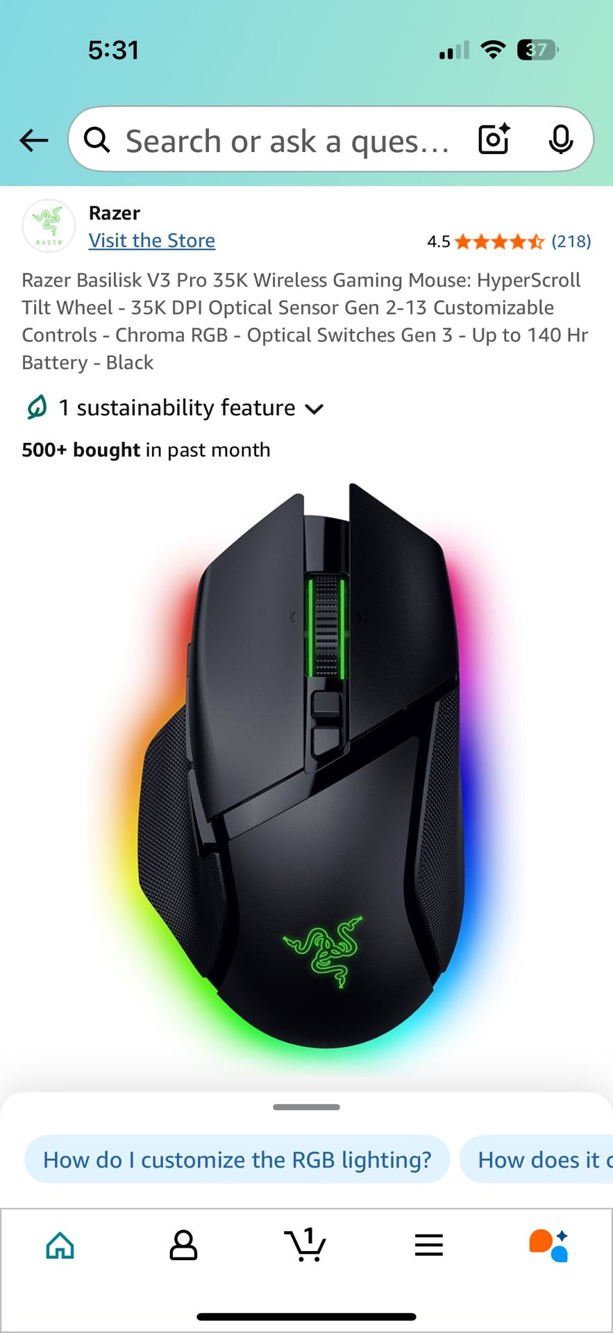 Razer Basilisk V3 Esports Gaming Mouse- Over 70$ Off Real Price
