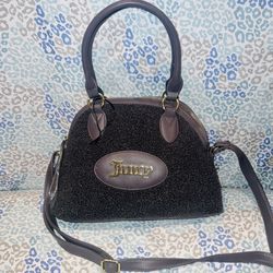 NWOT Grey Juicy Couture Bag Purse Satchel Bowler Bag Sherpa Fluffy