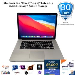 MacBook Pro "Core i7" 2.3 15" Late 2013, 16GB, 500GB "H91656