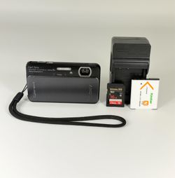 Sony Cyber-Shot DSC-TX20 Black 16.2MP Digital Camera with 16GB Memory & Charger