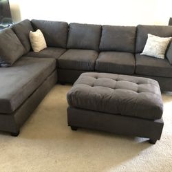 Sectional Sofa Set With Ottoman