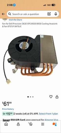 Fan for Dell Precision 3630 XPS 8(contact info removed) Cooling Heatsink & Fan 0T57JF 0KTDJC